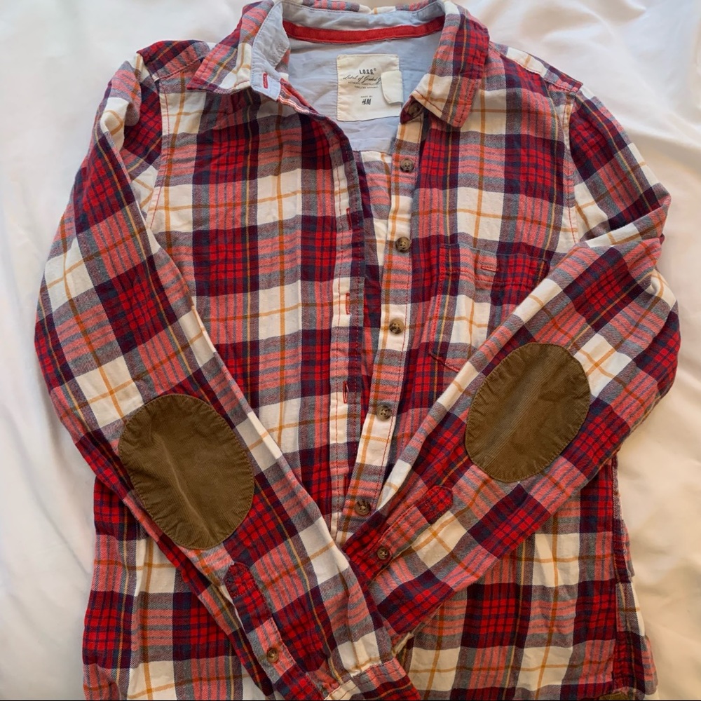 Flannel with super cute elbow patches